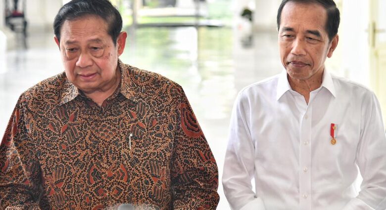 Presiden Jokowi Terima Kunjungan SBY Di Istana Merdeka